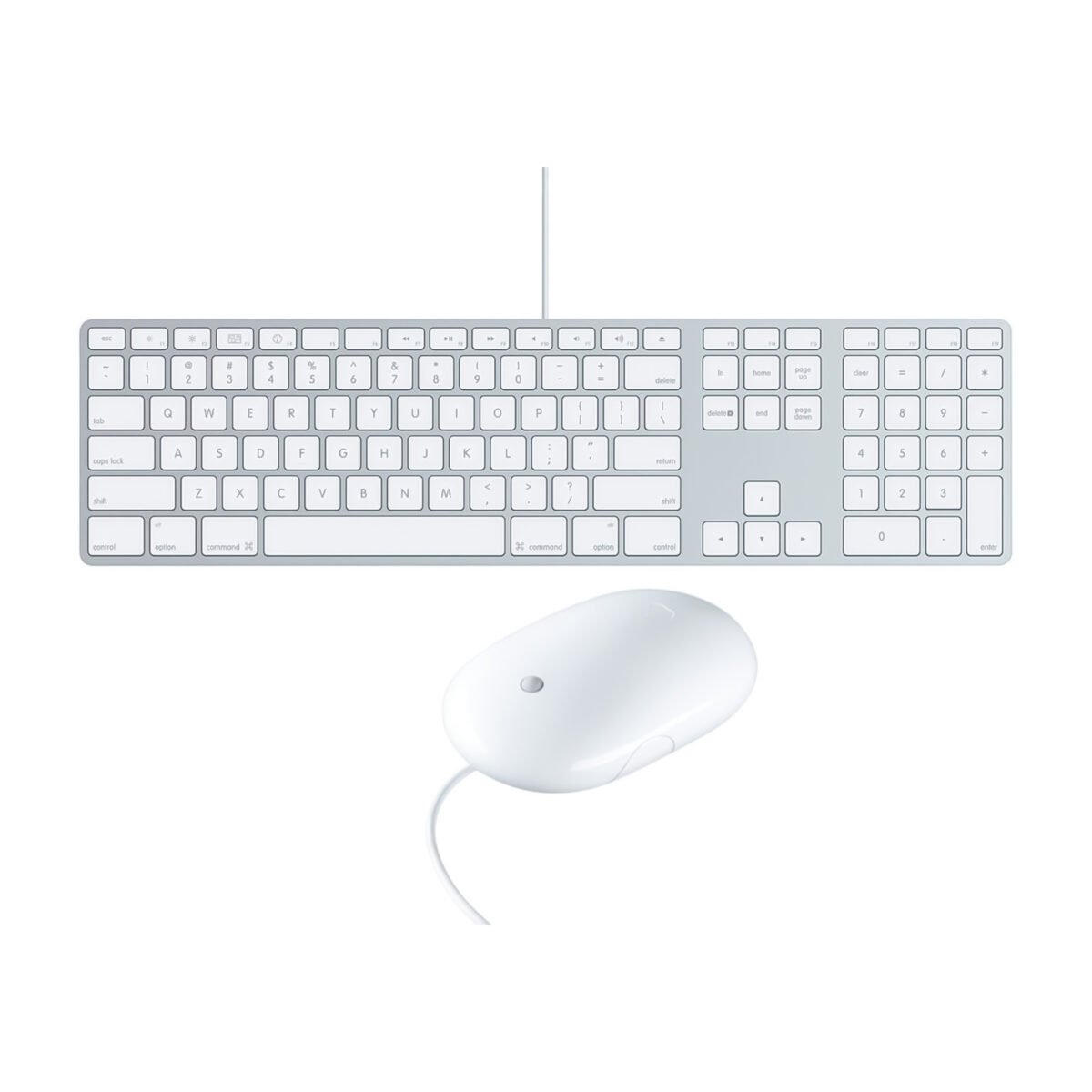 Genuine Apple Keyboard & Mouse Set - Wired A1243 & A1152 White Slim